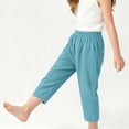 thumbnail image 5 of LJEFF Baby 2PC Cotton Gauze Harem Pants, Soft Casual Solid Color Loose Casual Toddler Trousers Light Blue Size 7 T, 5 of 5