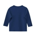 thumbnail image 4 of Gpaecead Kid's Girls 3/4 Sleeve Shirts Fashion Solid Color Round Neck Tops Shirt Blue, 4 of 6