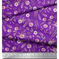 thumbnail image 3 of Soimoi Purple Cotton Cambric Fabric Pecan Leaves & Rose Floral Fabric Prints By Yard 42 Inch Wide, 3 of 3