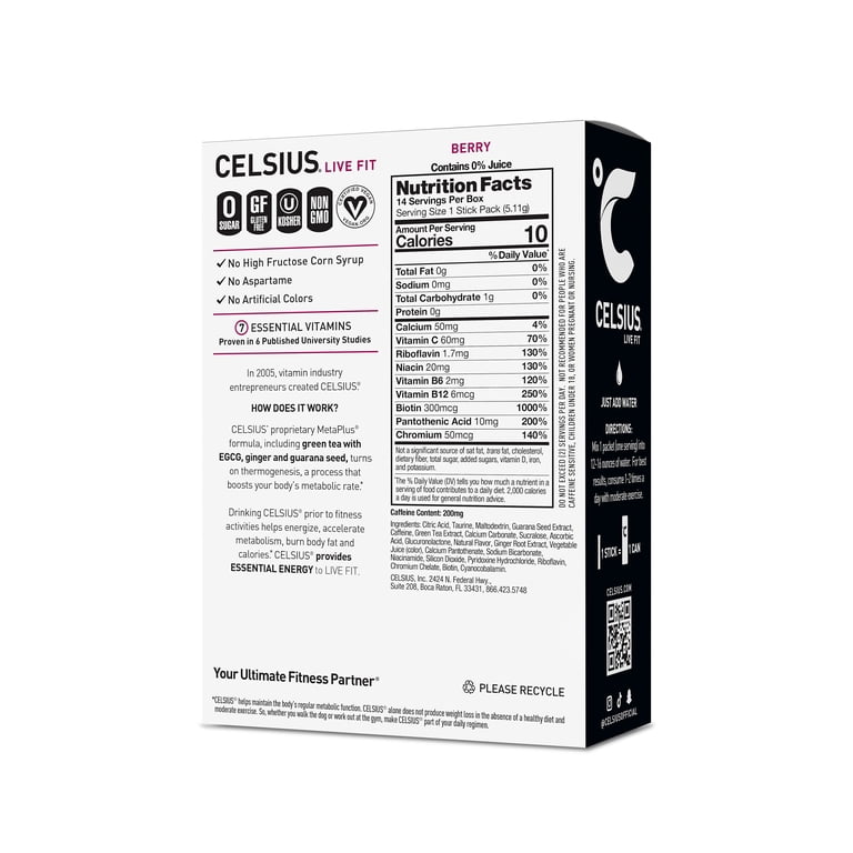 CELSIUS On The Go Energy Drink Mix, Berry, 14 Pack photo 2