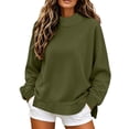 thumbnail image 3 of Yxbdin Womens Sweatshirts No Hood Mock Neck Sweatshirt Comfy Long Sleeve Tops Suitable Loose Fit Pullover Daily Going Out Fall Clothes, 3 of 9