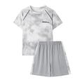 thumbnail image 2 of Bixock Toddler Boys Casual Shorts Set,Kids Summer Outfit Set,Unisex Sport Raglan Short Sleeve Crew Neck Top Quickly Dry Shorts 2 Piece Outdoor Training Set for 2-14 Years Kids Clothings, 2 of 5