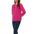 thumbnail image 1 of INSPIRE CHIC Chemisier Habillé pour Femme Haut de Travail Bureau Goutte d'Eau devant Plissé Froncé Manches 3/4 Blouse en Chiffon TP Gingembre, 1 of 6