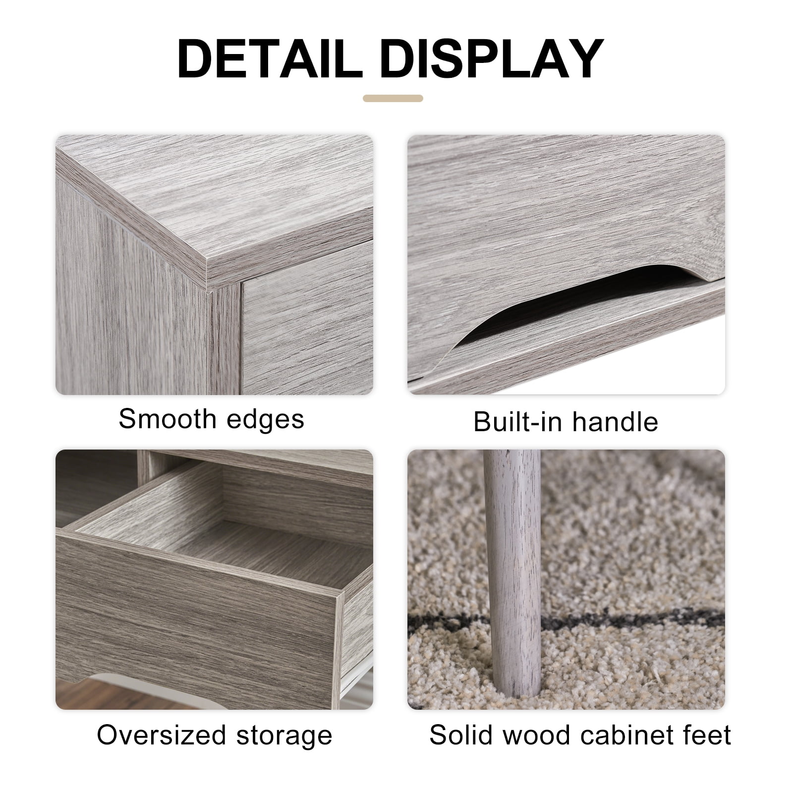 Kadyn Rectangle Coffee Table, Mid Century TV Stand with 2 Drawer & Shelf, Modern Coffee Table for Living Room, Plaid Grey Oak Kadyn Rectangle Coffee Table, Mid Century TV Stand with 2 Drawer & Shelf, Modern Coffee Table for Living Room, Plaid Grey Oak