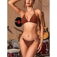 thumbnail image 1 of Charmo Women's Halter High Cut Cross Triangle Bikini Set Two Piece Tie Back Swimwear, 1 of 4