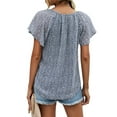thumbnail image 5 of Womens Blouses Floral Print V Neck Ruffle Short Sleeve Shirts Casual Summer Tops Blouse, 5 of 5