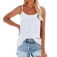 thumbnail image 2 of White Women's Tanks, Tank Top For Women Adjustable Spaghetti Strap Camisole Scoop Neck Sleeveless Top S 3Xl,Women's Tanks & Camis 3XL, 2 of 9
