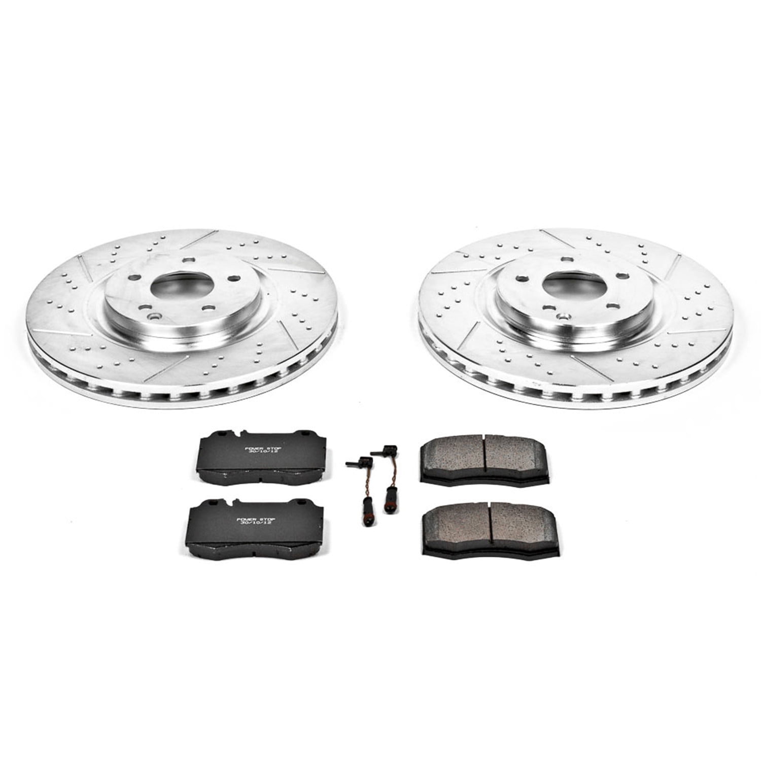 PowerStop Front Z23 Evolution Sport Carbon-Fiber Ceramic Brake Pad and Drilled & Slotted Rotor Kit Fits: MERCEDES-BENZ Select Models K2950
