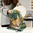 thumbnail image 6 of Kitchen Towel 28x18 Inches x1，Plate Towel, Decorative Towel, Napkin, Tea Towel Tea Towels For Kitchen Dish Cloths & Dish Towels Garden Sleeping Cat, 6 of 7