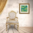 thumbnail image 3 of Papa, Kat 26x26 Gold Ornate Wood Framed with Double Matting Museum Art Print Titled - Leaves On Teal, 3 of 4