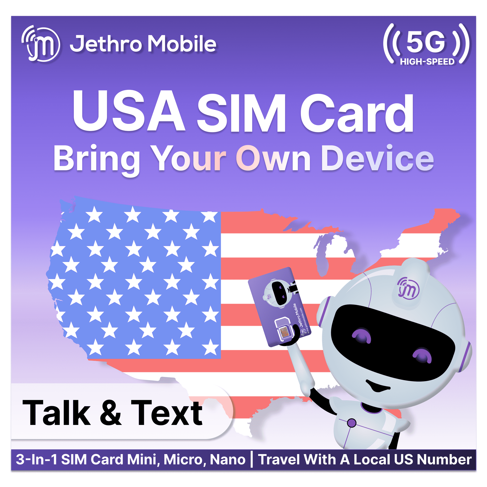 Jethro Mobile Bring Your Own Phone SIM Kit - Activation Required