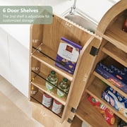 SinCiDo Arched Pantry Storage Cabinet with 4 Fluted Wood Doors, 71 Modern Kitchen Organizer with 6 Doors Shelves & Adjustable Shelves, Versatile Cupboard for Kitchen Dining Room