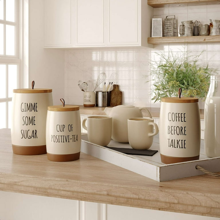 Stoneware Storage Jar With Lid/ceramic Jars With Lid/tea Container/coffee  Jar/sugar Jar/kitchen Canister/tea Canisters 