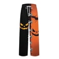 thumbnail image 5 of GrmtClth Halloween Pajamas Pants for Men Breathable Bottoms Witch Pumpkin Ghost Face Graphic Print Loose Fit Night Pants for 2026 Halloween with Pocket Saffron L, 5 of 6