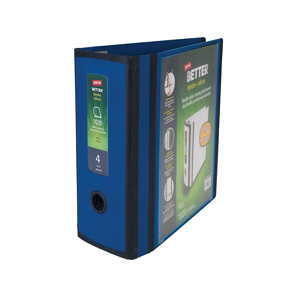Staples Better 4inch 3 Ring View Binder Blue 1618290