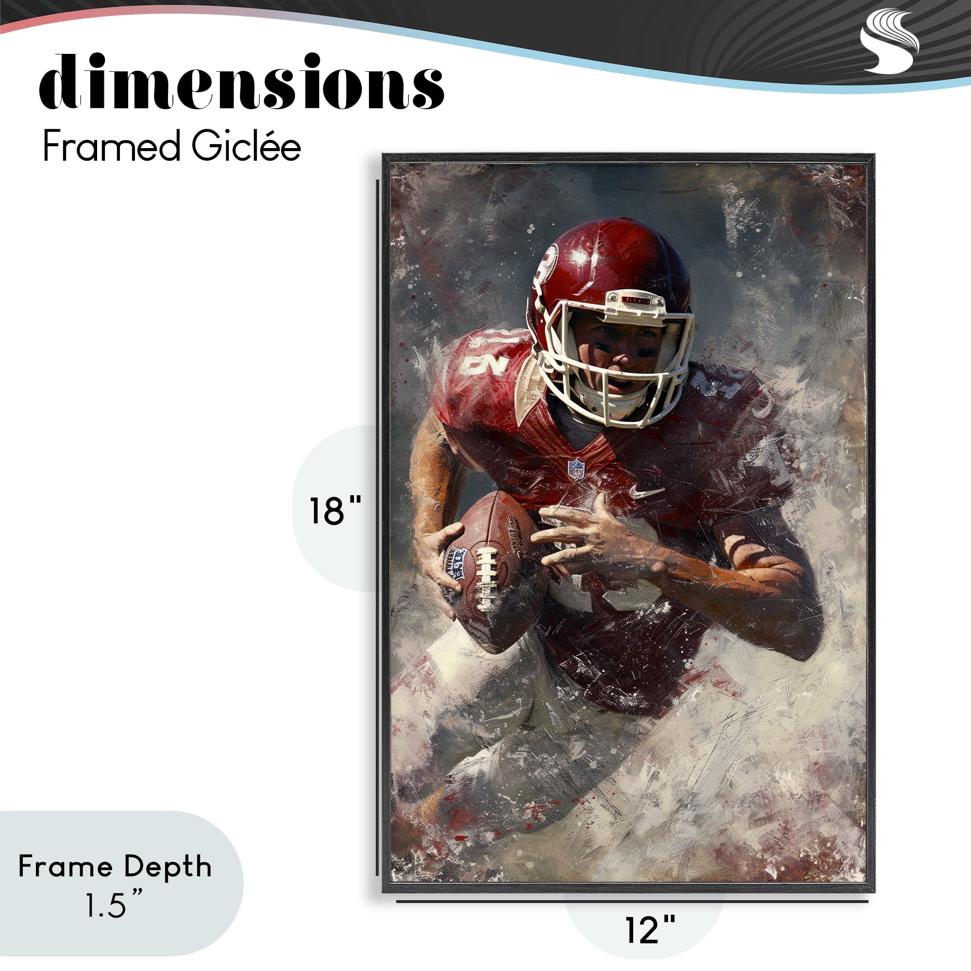 Stupell Industries Eye On The End Zone Black Framed Giclee Art, design by Ray Powers
