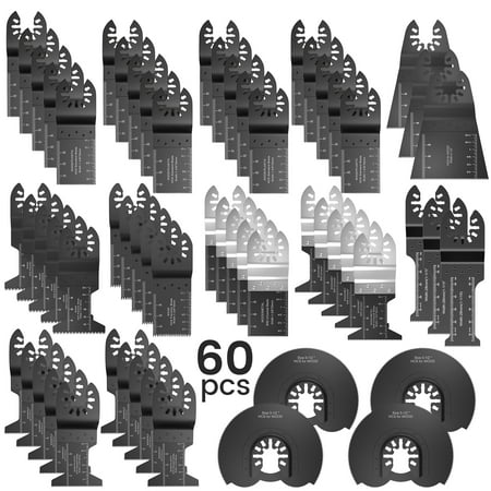 

ATopoler 60Pcs Multi Tool Saw Blades Sharp Quick Release Wood Plastic Metal Saw Blades Woodworking Tool for Wood Cutting