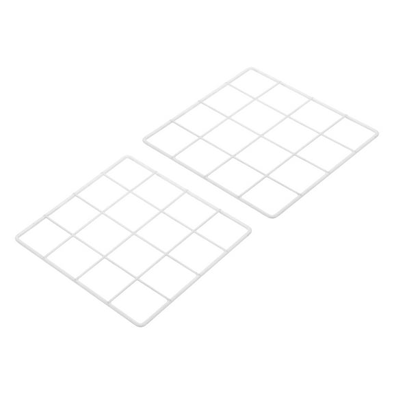 Uxcell 8"x8" Wire Grid Panel, 2 Pcs Wall Grid Decorative Board Photo Display for Home Office Wedding, White
