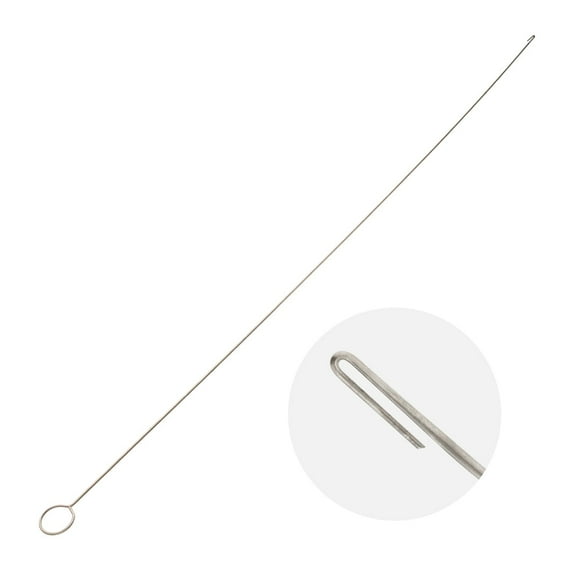 The Beadsmith Hook Eye Needle – Basic Elements – 6.75” Long Extra Fine Bead Stringing Tool, Quickly and Efficiently Load Beads onto Cord
