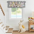 thumbnail image 6 of Valance Curtains for Kitchen Windows Happy Easter Gnome Rabbit Flower Rod Pocket Valance Colorful Eggs Classic Plaid Short Window Curtain Topper for Bedroom Living Room Bathroom 42x12in,1&nbsp;Panel, 6 of 9