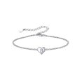 thumbnail image 1 of Pulsera de corazón inicial Silvora Pulseras de dijes Pulseras de cadena de plata de ley 925 para mujeres Adolescentes Niñas - Letra B, 1 of 8