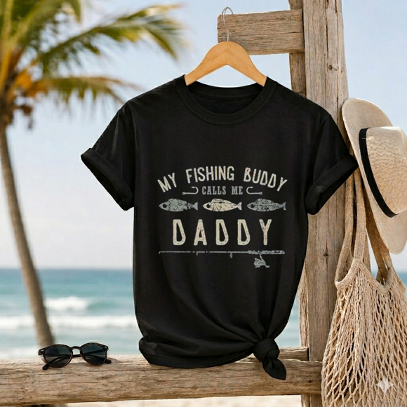 My Fishing Buddies Call Me Daddy Shirt Cute Fathers Day Slogan Top Unisex T-Shirt Q00098, up to size 5XL