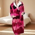 thumbnail image 2 of MEICHEN Plush Robes for Women Valentine's Day Fleece Plush Robe Long Warm Plush Bathrobe Loungewear Jacket Printed Comfort Robe Womens Robes, 2 of 5