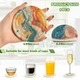 thumbnail image 3 of Red Blue Orange Marble Coasters with Holder for Coffee Table 6 Pcs Drink Coaster Sets Absorbent for Home Decor 4 inch, 3 of 7