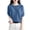 Blue, variant on Women's 3/4 Sleeve Knit Sweater,Elegant Diamond Jacquard Crew Neck Top,Contrast Trim Puff Sleeve Pullover Blouse for Office Daily Wear