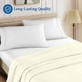 thumbnail image 4 of 1 Piece King Flat Sheet, 102"x 108" with 4" Hem, 100% Egyptian Cotton, 800 Thread Count, Ivory Stripe Pattern, Soft and Durable, Fade and Shrink Resistant, Easy Care Bedding, 4 of 6