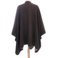 thumbnail image 2 of BROWN / CAMEL WINTER REVERSIBLE SOLID COLORS FLEECE BLANKET PONCHO, 2 of 4