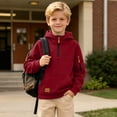 thumbnail image 5 of Piuwrlz Fall Winter Hoodies Pullover Boys with Pockets Warm Casual Hood Sweatshirts Wine Size 8 Years, 5 of 10