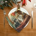 thumbnail image 2 of BZSMCE Satin Native Fab Cotton Dinner Napkin Kittens Flowers and Vintag Reusable, 2 of 8