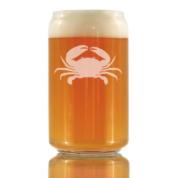 Bevvee Beer Can Pint Glass 16 oz Crab Silhouette Beach and Ocean Enthusiast Gifts Beer Glasses