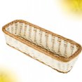 thumbnail image 4 of MasteelfCA 1pc Rectangular Imitation Rattan Basket Woven Plate Basket Plastic Basket for Kitchen Home (Chocolate White, 28x11x5cm), 4 of 7