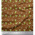 thumbnail image 1 of Soimoi Cotton Voile Fabric Leaves,Watermelon & Rabbit Kids Printed Fabric 1 Yard 42 Inch Wide, 1 of 3