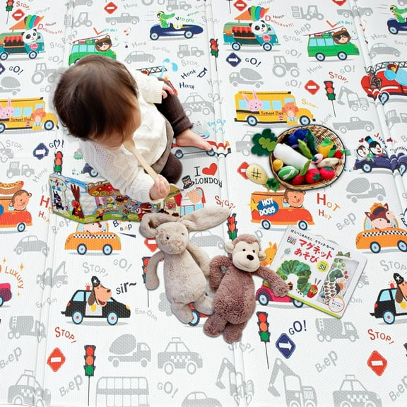 Ray Star Baby Play Mat 55''x90.5''x0.39'' Toddler Climbing Mats Indoor Activity Mat Foldable Climbing Mat Kids Play Mat