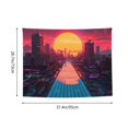 thumbnail image 3 of Bingfone Neon Sunset Cyberpunk Cityscape Tapestry Wall Hanging Decor for Living Room Bedroom Dorm Classroom Office Decor 29x37 Inch, 3 of 8
