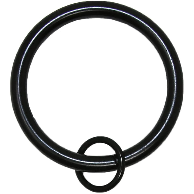 Urbanest Solid Metal Window Drapery Curtain Panel Ring With Eyelet 1.5"" Inner Diameter Fits Up To 1.25"" Rod Set Of 28 - Black