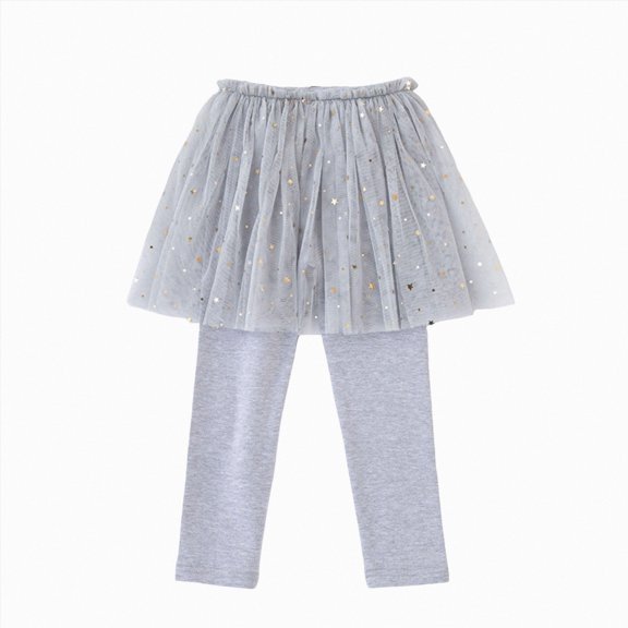 WUANDIXFA Cotton Baby Pants 2T 3T 4T 5T 6T 7T Winter Girls Pants Padded Warm Girls Bottoming Sweet Pretty Pants Toddler Legging,Grey,6-7 Years
