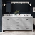 thumbnail image 3 of ARIEL Cambridge 73 Inch Double Rectangle Sink Vanity With White Quartz Countertop In Grey, 3 of 7