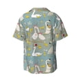 thumbnail image 2 of Xecao offers the Cute Farm Birds for Men's Casual Short-sleeved Shirt, a button-up collared shirt with a pocket, perfect for beach vacations and yacht travel in the 3X-Large size., 2 of 7