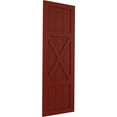 thumbnail image 2 of Ekena Millwork 12"W x 35"H True Fit PVC Center X-Board Farmhouse Fixed Mount Shutters, Pepper Red (Per Pair - Hardware Not Included), 2 of 7