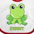 thumbnail image 4 of Inktastic Ribbit Cute Green Frog Boys or Girls Baby Bib, 4 of 4