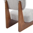 thumbnail image 6 of [Set of 2] Modern Grey Lounge Accent Chair with Polyester Upholstery and Walnut Wood Base, 6 of 10