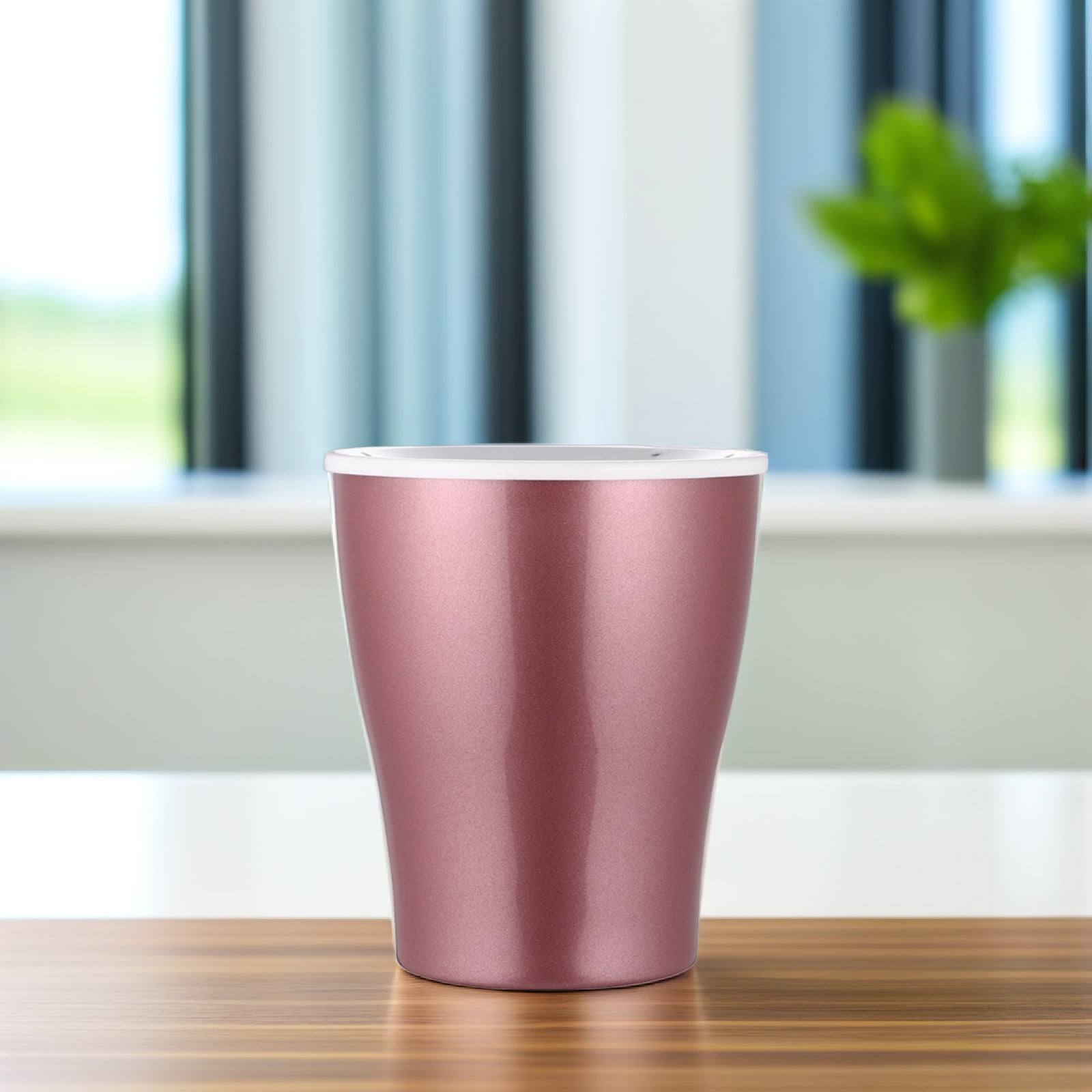 Raindrops 2pcs Plastic Lazy Flower Pot Creative Gardening Planter Self Watering Plant Holder Water Storage Pot for Home (Rose Gold, Large Size)