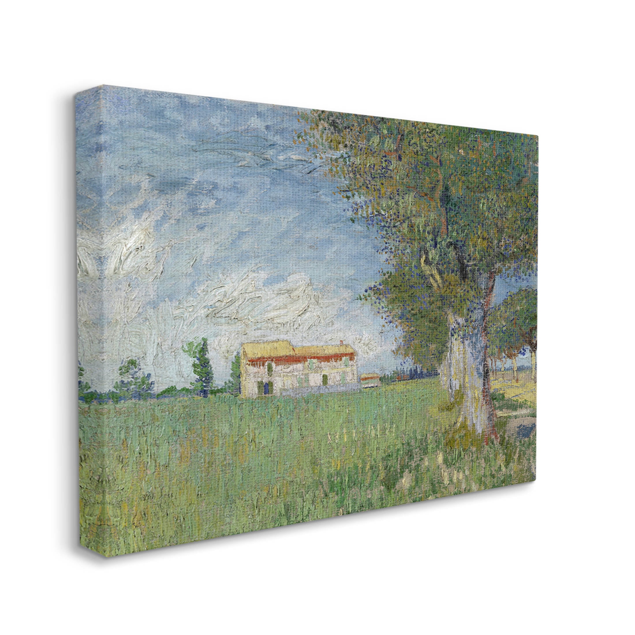 Farmhouse In The Corn Van Gogh Landscape Landscape Painting Gallery Wrapped Canvas Print Wall Art