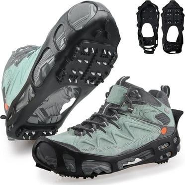 Tanhomme 1Pair(S(3.5-5 men/5.5-7 women) Ice Cleats Snow Traction Cleats Crampons for Walking on Snow and Ice Non Slip Overshoe Rubber Anti-Slip Crampons Slip-on Stretch Footwear