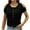 Black, variant on Uaswgudfs Women's Cold Shoulder Blouse & Henley Tee, Casual Basic Off Shoulder Open Shoulder Short Sleeve Tops