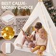 thumbnail image 2 of Tipi Tent Sumbababy para niños con funda de transporte de lona natural, 2 of 7